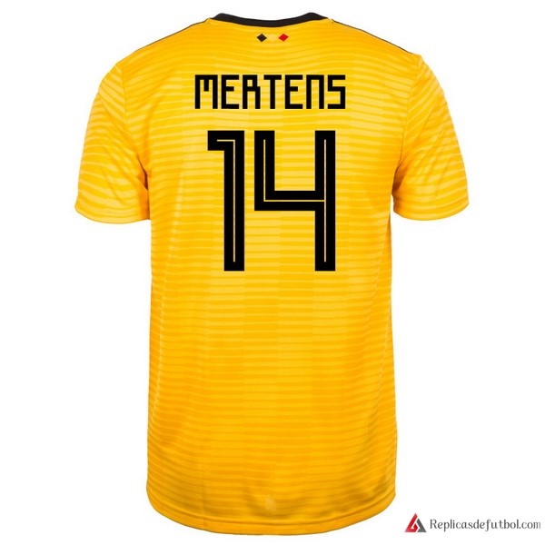 Camiseta Seleccion Belgica Segunda equipación Mertens 2018 Amarillo